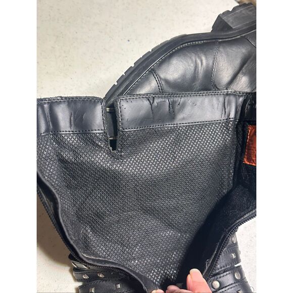 Harley-Davidson Women's Black Kennedy Studded Leather Motorcycle Boots Size 9.5 - Picture 13 of 15